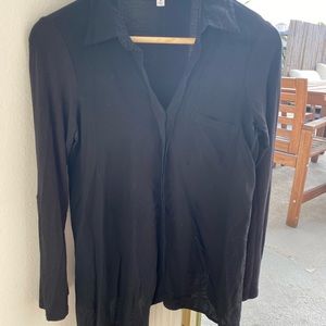 Black high low blouse